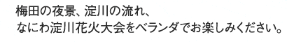 ベランダで淀川花火大会を見る